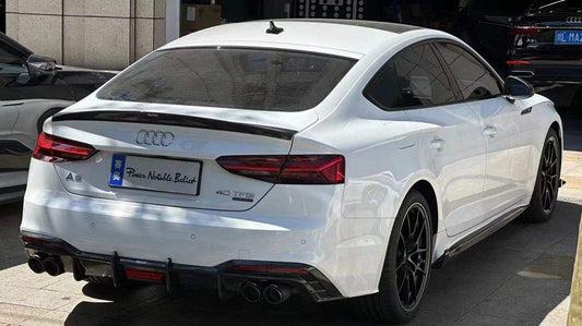 Audi S5 A5 (with s-line bumper, does not base model) B9.5 2020 2021 2022 2023 2024 with Aftermarket Parts - Rear Diffuser Pre-preg Carbon Fiber from Karbel Carbon