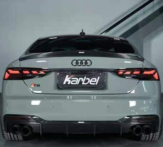 Audi S5 A5 (with s-line bumper, does not base model) B9.5 2020 2021 2022 2023 2024 with Aftermarket Parts - Rear Diffuser Pre-preg Carbon Fiber from Karbel Carbon