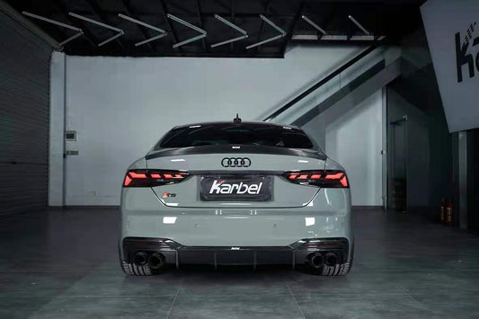 Audi S5 A5 (with s-line bumper, does not base model) B9.5 2020 2021 2022 2023 2024 with Aftermarket Parts - Rear Diffuser Pre-preg Carbon Fiber from Karbel Carbon