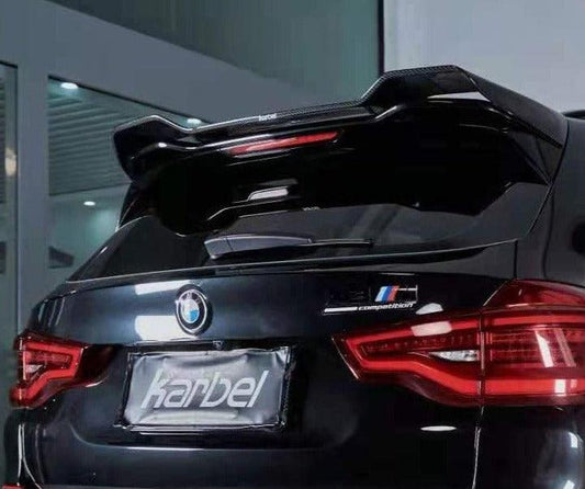 BMW X3M X3MC F97 Pre-LCI 2019-2021 & X3 G01 pre-LCI 2019 2020 2021 with Aftermarket Parts - Rear Roof Spoiler Pre-preg Carbon Fiber from Karbel Carbon