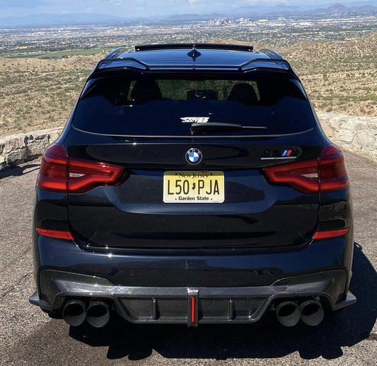 BMW X3M X3MC F97 Pre-LCI 2019-2021 & X3 G01 pre-LCI 2019 2020 2021 with Aftermarket Parts - Rear Roof Spoiler Pre-preg Carbon Fiber from Karbel Carbon