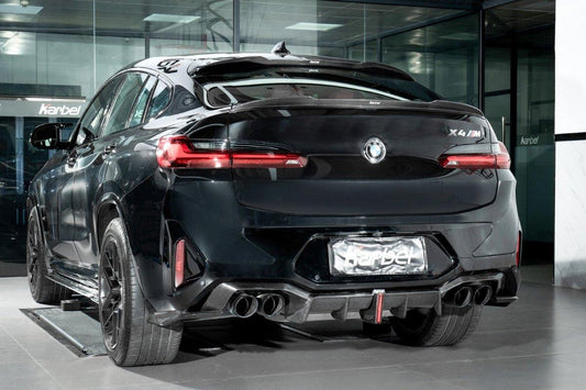 BMW X4M X4MC F98 (Fits Both Pre-LCI & LCI) 2019 2020 2021 2022 2023 2024 & X4 G02 (Fits Both Pre-LCI & LCI) 2019 2020 2021 2022 2023 2024 with Aftermarket Parts - Rear Roof Spoiler Pre-preg Carbon Fiber from Karbel Carbon