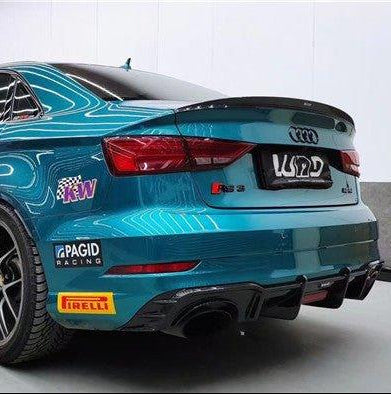 Audi RS3 S3 A3 8V/8V.5 2014 2015 2016 2017 2018 2019 2020 with Aftermarket Parts - Rear Spoiler Pre-preg Carbon Fiber from Karbel Carbon