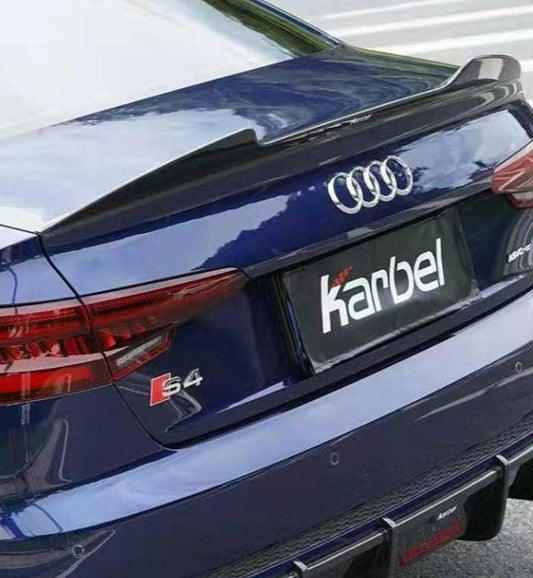 Audi S4 A4 B9 / B9.5 2017 2018 2019 2020 2021 2022 2023 2024 with Aftermarket Parts - Rear Spoiler Pre-preg Carbon Fiber from Karbel Carbon