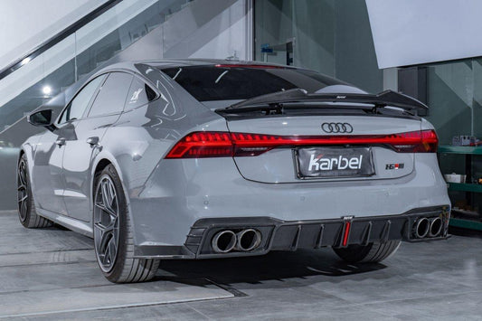 Audi RS7 S7 A7 C8 2019-ON with Aftermarket Parts - V2 Style Rear Spoiler Pre-preg Carbon Fiber from Karbel Carbon