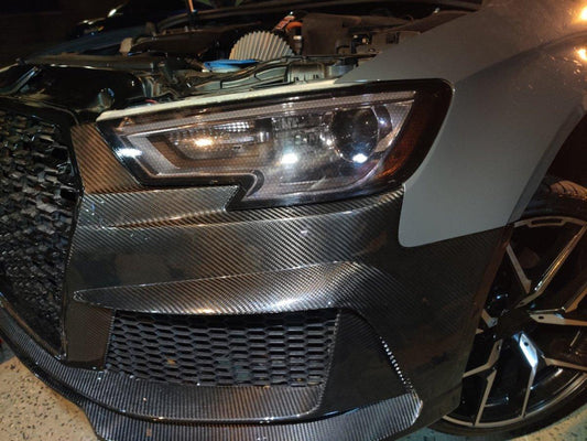 Audi S3 A3 8V.5 2017 2018 2019 2020 with Aftermarket Parts - Front Bumper Pre-preg Carbon Fiber from Karbel Carbon