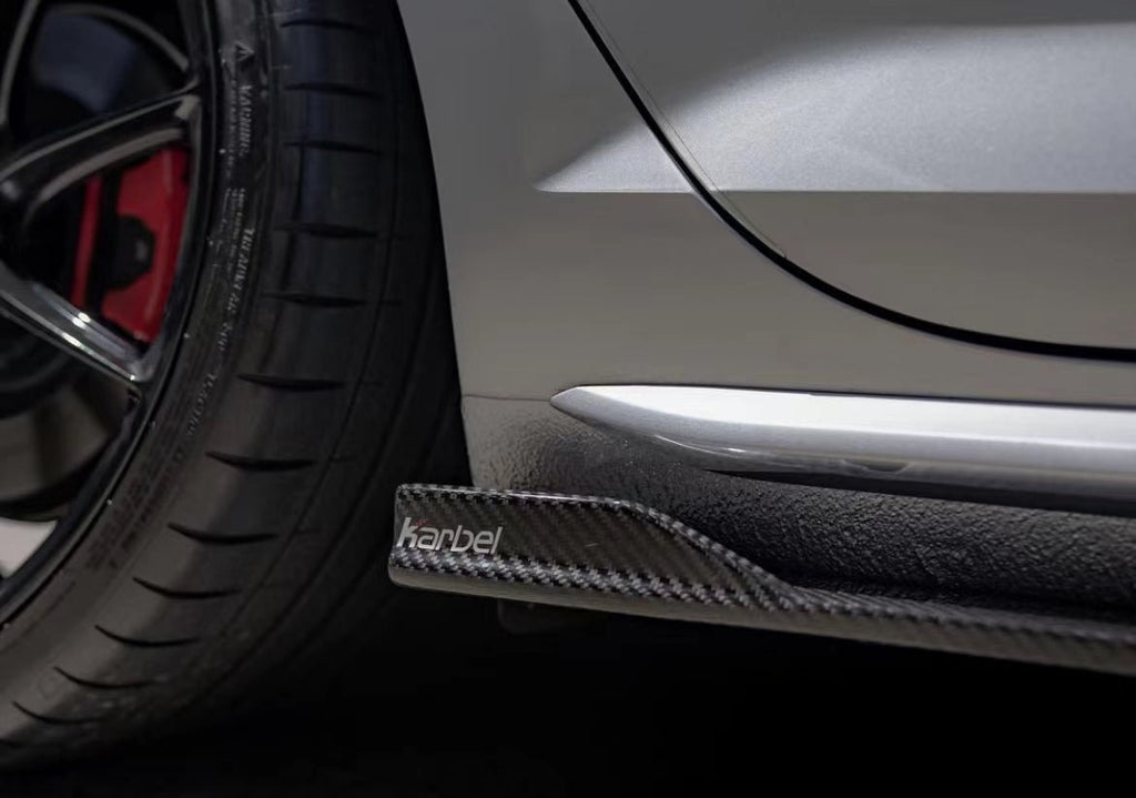 Karbel Carbon Dry Carbon Fiber Side Skirts for Audi S4 & A4 S Line 2017-ON B9 B9.5 - Performance SpeedShop