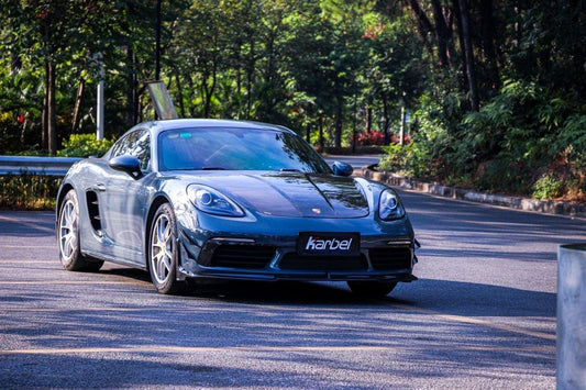 Porsche 718 Cayman / Boxster / GTS 2017-ON with Aftermarket Parts - Side Vents Pre-preg Carbon Fiber from Karbel Carbon