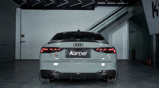 Audi RS5 S5 A5 B9.5 2020 2021 2022 2023 2024 with Aftermarket Parts - Rear Trunk Lid Pre-preg Double-sided Carbon Fiber from Karbel Carbon