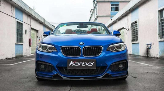 BMW 2 Series M240i 230i (with M-Package bumper) F22/F23 2014-2021 with Aftermarket Parts - Upper Valences Pre-preg Carbon Fiber from Karbel Carbon