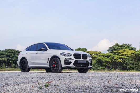 BMW X3M X3MC F97 Pre-LCI 2019 2020 2021 & X4M X4MC F98 Pre-LCI 2019 2020 2021 with Aftermarket Parts - Upper Valences Top & Side Trim Pre-preg Carbon Fiber from Karbel Carbon