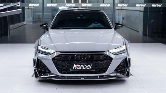 Audi RS6 C8 2020-ON & RS7 C8 2020-ON with Aftermarket Parts - Front Canards Pre-preg Carbon Fiber from Karbel Carbon