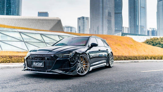 Audi RS6 C8 2020-ON & RS7 C8 2020-ON with Aftermarket Parts - Front Canards Pre-preg Carbon Fiber from Karbel Carbon