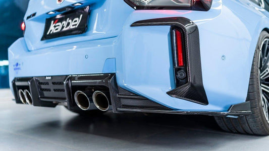 BMW M2 / M2C G87 2023-ON with Aftermarket Parts - Rear Diffuser & Canards Pre-preg Carbon Fiber from Karbel Carbon