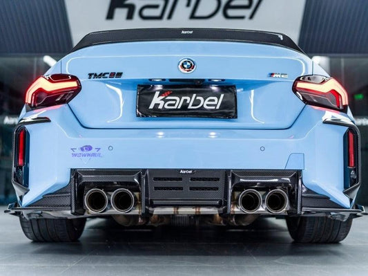 BMW M2 / M2C G87 2023-ON with Aftermarket Parts - Rear Diffuser & Canards Pre-preg Carbon Fiber from Karbel Carbon