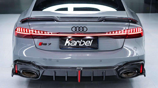 Audi RS6 C8 2020-ON & RS7 C8 2020-ON With Aftermarket Parts - Rear Diffuser & Canards Pre-preg Carbon Fiber from Karbel Carbon