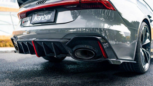 Audi RS6 C8 2020-ON & RS7 C8 2020-ON With Aftermarket Parts - Rear Diffuser & Canards Pre-preg Carbon Fiber from Karbel Carbon