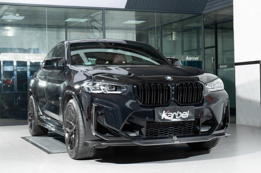 BMW X3M X3MC F97 LCI 2022-ON & X4M X4MC F98 LCI 2022-ON with Aftermarket Parts - Front Lip Pre-preg Carbon Fiber from Karbel Carbon