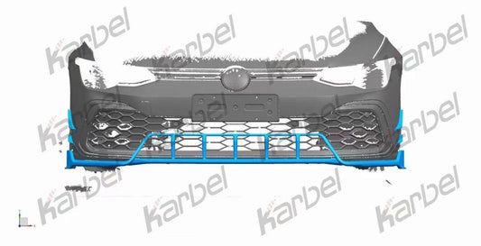 Volkswagen GTI MK8 2022-ON with Aftermarket Parts - Front Lip Pre-preg Carbon Fiber from Karbel Carbon