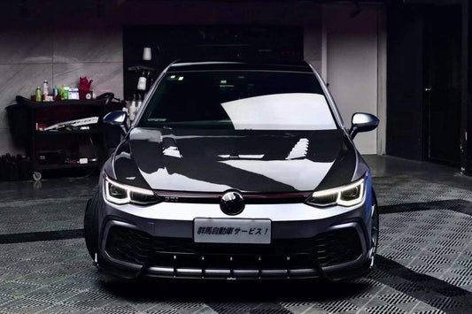 Volkswagen GTI MK8 2022-ON with Aftermarket Parts - Front Lip Pre-preg Carbon Fiber from Karbel Carbon