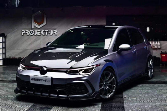 Volkswagen GTI MK8 2022-ON with Aftermarket Parts - Front Lip Pre-preg Carbon Fiber from Karbel Carbon