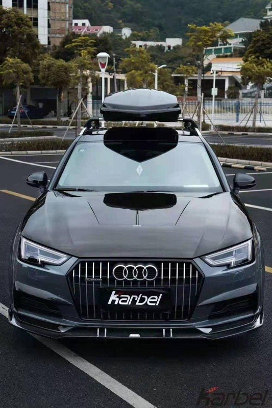 Audi A4 allroad B9 2017 2018 2019 with Aftermarket Parts - Front Lip Pre-preg Carbon Fiber from Karbel Carbon