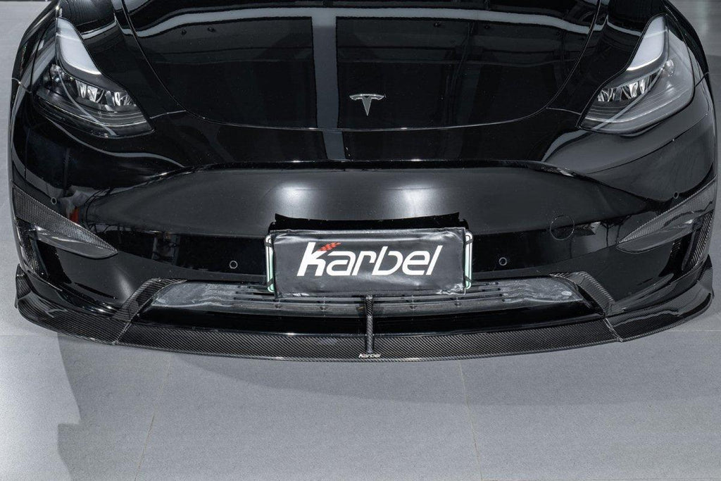 Karbel Carbon Pre-preg Carbon Fiber Front Lip Splitter for Tesla Model Y / Performance - Performance SpeedShop