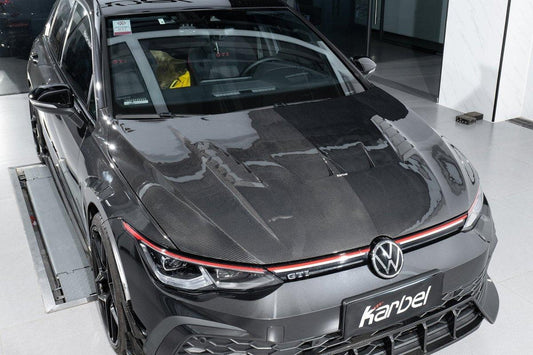 Volkswagen Golf R / GTI / Golf MK8 2022-ON with Aftermarket Parts - Hood Pre-preg Carbon Fiber from Karbel Carbon
