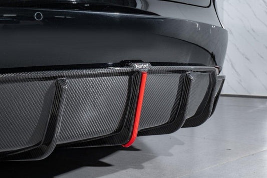 Tesla Model 3/P 2017 2018 2019 2020 2021 2022 2023 with Aftermarket Parts - Rear Diffuser & Canards Pre-preg Carbon Fiber from Karbel Carbon