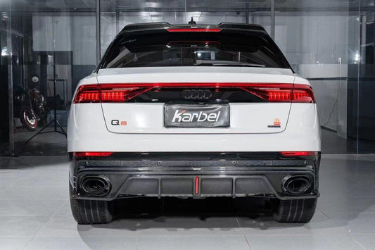 Audi Q8 2019-ON with Aftermarket Parts - V1 Style Rear Diffuser Pre-preg Carbon Fiber from Karbel Carbon