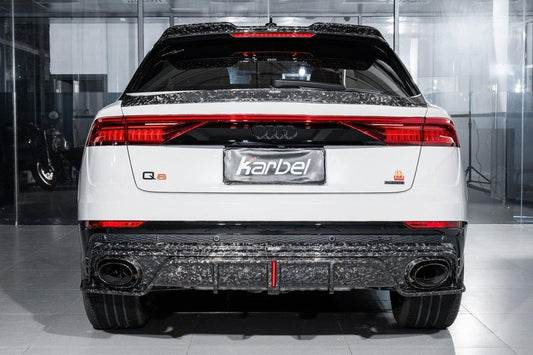 Audi Q8 2019-ON with Aftermarket Parts - V1 Style Rear Diffuser Pre-preg Carbon Fiber from Karbel Carbon