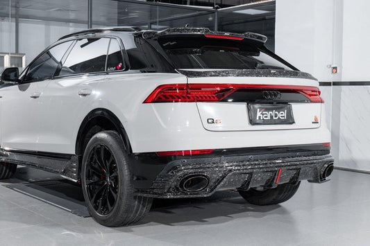 Audi Q8 2019-ON with Aftermarket Parts - V1 Style Rear Diffuser Pre-preg Carbon Fiber from Karbel Carbon