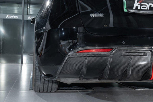 Tesla Model Y 2020-ON with Aftermarket Parts - Rear Diffuser Pre-preg Carbon Fiber from Karbel Carbon