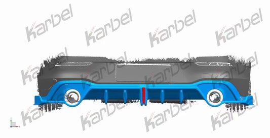 Volkswagen GTI MK8 2022-ON with Aftermarket Parts - Rear Diffuser Pre-preg Carbon Fiber from Karbel Carbon