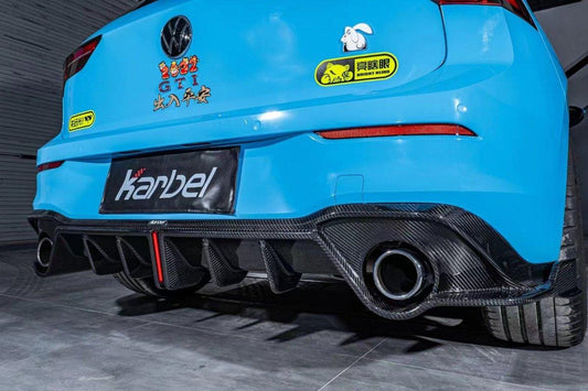 Volkswagen GTI MK8 2022-ON with Aftermarket Parts - Rear Diffuser Pre-preg Carbon Fiber from Karbel Carbon