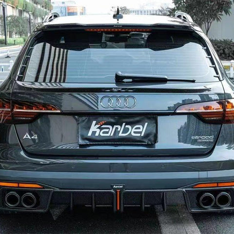 Audi A4 allroad B9 / B9.5 2020-ON with Aftermarket Parts - Rear Trunk Spoiler Pre-preg Carbon Fiber from Karbel Carbon