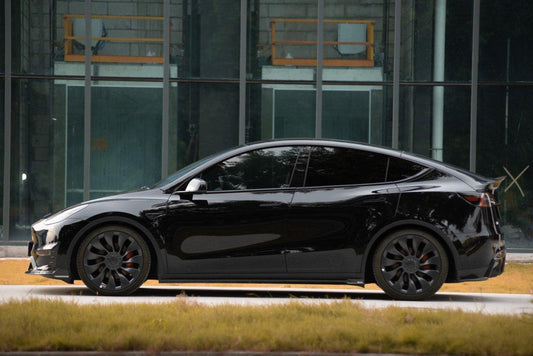 Tesla Model Y 2020-ON with Aftermarket Parts - Side Skirts Pre-preg Carbon Fiber from Karbel Carbon