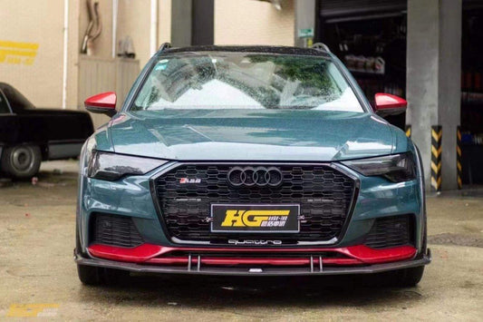 Audi A6 Allroad C8 2020-ON with Aftermarket Parts - V1 Front Lip Pre-preg Carbon Fiber from Karbel Carbon