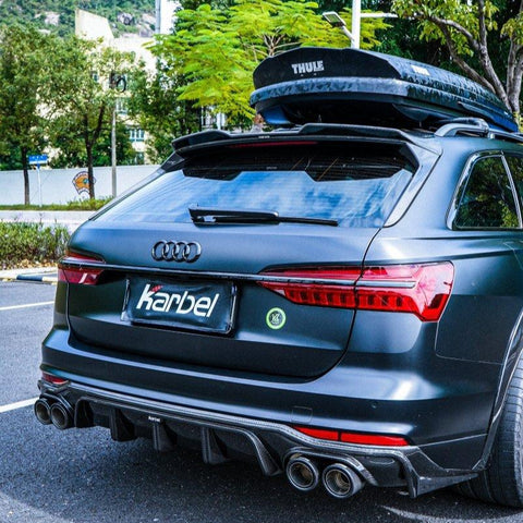 Audi A6 Allroad C8 2020-ON with Aftermarket Parts - V1 Style Rear Roof Spoiler Pre-preg Carbon Fiber from Karbel Carbon