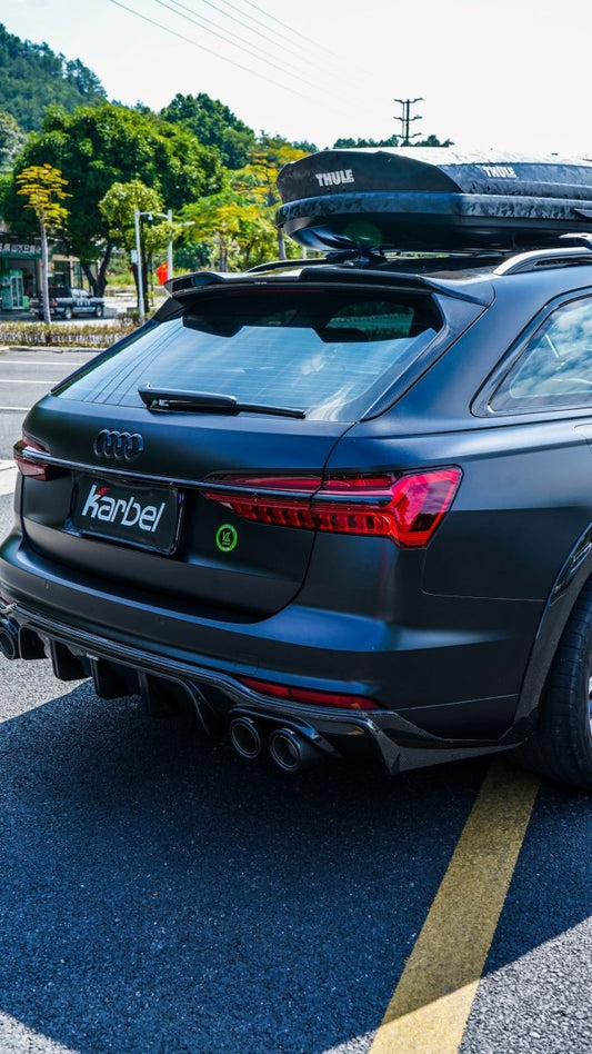 Audi A6 Allroad C8 2020-ON with Aftermarket Parts - V1 Style Rear Roof Spoiler Pre-preg Carbon Fiber from Karbel Carbon