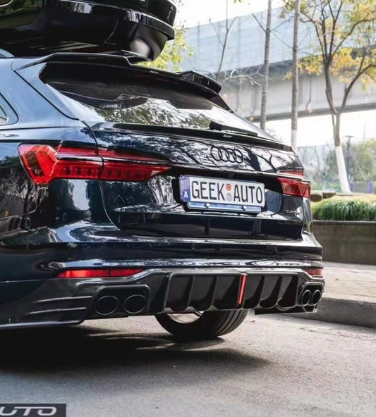 Audi A6 Allroad C8 2020-ON with Aftermarket Parts - V2 Style Rear Diffuser Pre-preg Carbon Fiber from Karbel Carbon