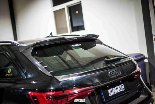 Audi A6 Allroad C8 2020-ON with Aftermarket Parts - V2 Style Rear Roof Spoiler Pre-preg Carbon Fiber from Karbel Carbon