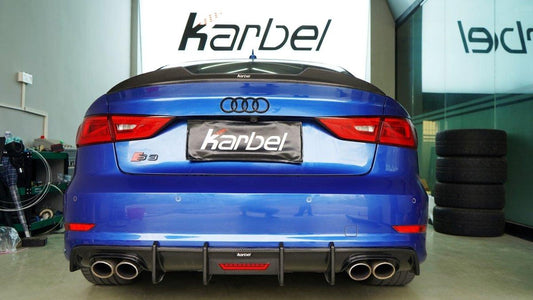 Audi S3 A3 S-line (with s-line bumper) 8V 2014 2015 2016 With Aftermarket Parts - Rear Diffuser Pre-preg Carbon Fiber from Karbel Carbon