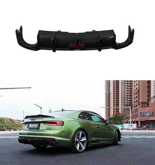 Audi RS5 B9 2018 2019 2020 with Aftermarket Parts - Rear Diffuser Pre-preg Carbon Fiber from Karbel Carbon