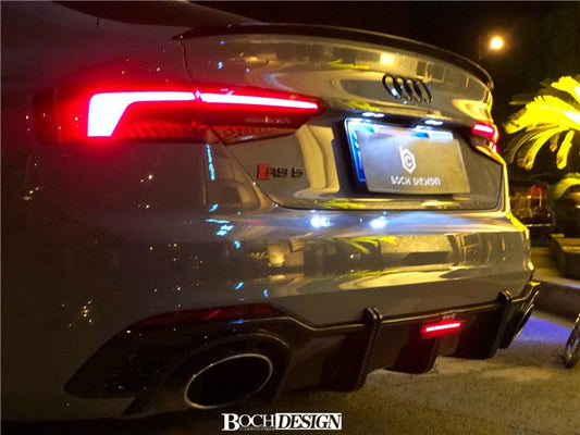 Audi RS5 B9 2018 2019 2020 with Aftermarket Parts - Rear Diffuser Pre-preg Carbon Fiber from Karbel Carbon