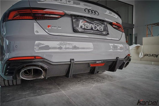 Audi RS5 B9 2018 2019 2020 with Aftermarket Parts - Rear Diffuser Pre-preg Carbon Fiber from Karbel Carbon