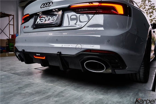 Audi RS5 B9 2018 2019 2020 with Aftermarket Parts - Rear Diffuser Pre-preg Carbon Fiber from Karbel Carbon