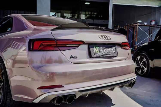 Audi RS5 S5 A5 B9 / B9.5 2017-ON with Aftermarket Parts - Rear Lip Spoiler Pre-preg Carbon Fiber from Karbel Carbon