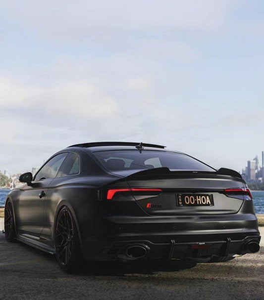 Audi RS5 S5 A5 B9 / B9.5 2017-ON with Aftermarket Parts - Rear Lip Spoiler Pre-preg Carbon Fiber from Karbel Carbon