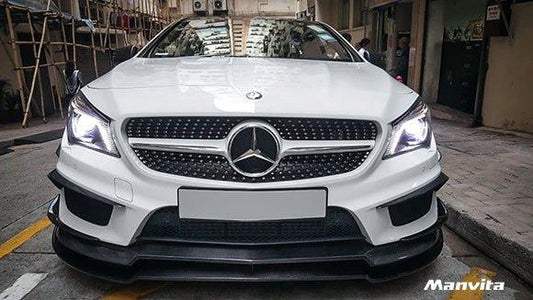 Manvita C117 2014-2016 CLA-250 CLA-45 AMG Carbon Fiber Front Lip Ver.1 2 Pcs - Performance SpeedShop